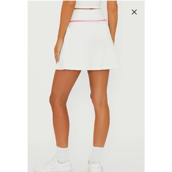 Beach Riot Winnie Wrap Front Skirt in Strawberry White/Pink SZ S - Picture 3 of 10